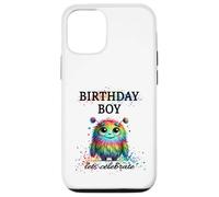 Birthday Boy Lets Celebrate Silly Rainbow Monster & Confettis Coque pour iPhone 12/12 Pro