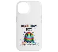 Birthday Boy Lets Celebrate Silly Rainbow Monster & Confettis Coque pour iPhone 14