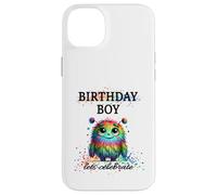 Birthday Boy Lets Celebrate Silly Rainbow Monster & Confettis Coque pour iPhone 14 Plus