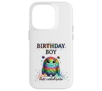 Birthday Boy Lets Celebrate Silly Rainbow Monster & Confettis Coque pour iPhone 14 Pro