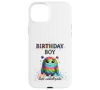 Birthday Boy Lets Celebrate Silly Rainbow Monster & Confettis Coque pour iPhone 15 Plus