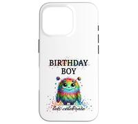 Birthday Boy Lets Celebrate Silly Rainbow Monster & Confettis Coque pour iPhone 16 Pro