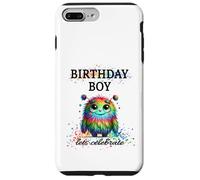 Birthday Boy Lets Celebrate Silly Rainbow Monster & Confettis Coque pour iPhone 7 Plus/8 Plus