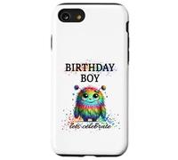 Birthday Boy Lets Celebrate Silly Rainbow Monster & Confettis Coque pour iPhone SE (2020) / 7 / 8