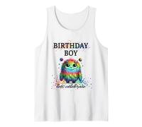 Birthday Boy Lets Celebrate Silly Rainbow Monster & Confettis Débardeur