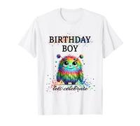 Birthday Boy Lets Celebrate Silly Rainbow Monster & Confettis T-Shirt