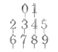 Birthday Cake Candle Holders - 0 to 9 Number Steady Topper Decorations | Metal Numerical Stand with Secure Prong, Reusable Golden Party Ornament with Elegant Finish, Base for Bakers