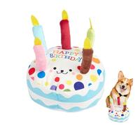 Birthday Cake dogPlush Toy - Sound Teething Chew Interactive Toy, dogEnrichment Toys Small Medium Dogs | Canine Birthday Celebration, Chewing Outlet Provision, Squeaker Sound Stimulation