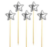 Birthday Cake Toppers- 5X Effortless Star Birthday Cake | Toppers Picks Supplies | Food Cakes Decor Stake | Food-grade Baby Shower Decorations | Glitter Cakes Decoration For Boys & Girls Party