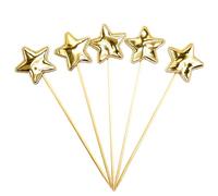 Birthday Cake Toppers- 5X Effortless Star Birthday Cake | Toppers Picks Supplies | Food Cakes Decor Stake | Food-grade Baby Shower Decorations | Glitter Cakes Decoration For Boys & Girls Party