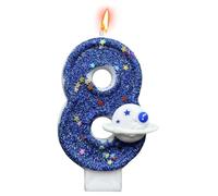 Birthday Candles Numbers, Space Theme Cake Number Candle, 1.57x0.39x2.76 Inches Party Supplies, Novelty Topper, Decorative Number Candle, Fun Decoration for Friends and Family