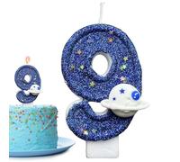 Birthday Candles Numbers, Space Theme Cake Number Candle, 1.57x0.39x2.76 Inches Party Supplies, Novelty Topper, Decorative Number Candle, Fun Decoration for Friends and Family
