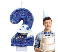 Birthday Candles Numbers, Space Theme Cake Number Candle, 1.57x0.39x2.76 Inches Party Supplies, Novelty Topper, Decorative Number Candle, Fun Decoration for Friends and Family