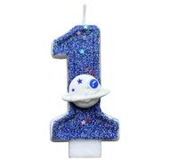 Birthday Candles Numbers, Space Theme Cake Number Candle, 1.57x0.39x2.76 Inches Party Supplies, Novelty Topper, Decorative Number Candle, Fun Decoration for Friends and Family