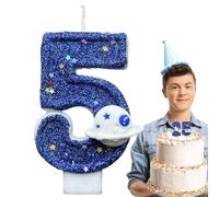 Birthday Candles Numbers, Space Theme Cake Number Candle, 1.57x0.39x2.76 Inches Party Supplies, Novelty Topper, Decorative Number Candle, Fun Decoration for Friends and Family