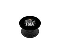 Birthday Dude Retro King Celebrate PopSockets PopGrip Adhésif