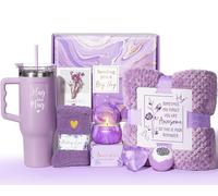 Birthday Gifts for Women Self Care Gifts Get Well Soon Gifts Lavender Relaxing Spa Gifts Care Package Unique Anniversary Gifts Basket Kit with Flannel Blanket for Mother Wife Bset Friends Sisters Her