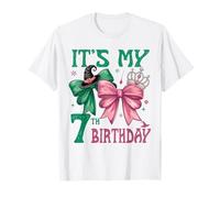 Birthday Girl It's My 7th Birthday Witch Rose et Green T-Shirt