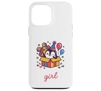 Birthday Girl Pingouin Kawaii Party Motif boîte Surprise Coque pour iPhone 13 Pro Max