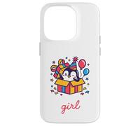 Birthday Girl Pingouin Kawaii Party Motif boîte Surprise Coque pour iPhone 14 Pro