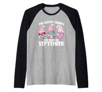 Birthday GNOME Women The Cutest Gnomes are Born in September Manche Raglan