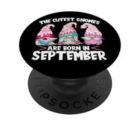 Birthday GNOME Women The Cutest Gnomes are Born in September PopSockets PopGrip Adhésif