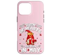 Birthday Gnomes for Women Queen of Hearts are Born in May Coque pour iPhone 16 Pro Max