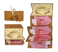 Birthday Money Envelope for Cash, 6 Slots Funny Cards Box with Lights and