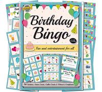BIRTHDAY PARTY BINGO GAME - For Adults & Children. This Classic fun game is perfect idea for groups of all ages (families, work/office staff, pubs, youth clubs, schools, students and senior residents). It's suitable for all ages from young kids to the elderly - good fun for friends & family! Includes FREE Winner's Certificates. by eDigital Creations Party Supplies