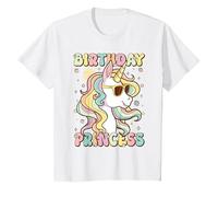 Birthday Princess Unicorn T-Shirt, Enfant, Blanc, 4 Ans