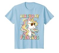 Birthday Princess Unicorn T-Shirt, Enfant, Bleu Céleste, 10 Ans