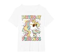 Birthday Princess Unicorn T-Shirt, Femme Grandes Tailles, Blanc, 5X
