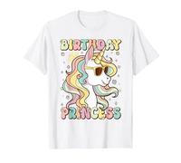 Birthday Princess Unicorn T-Shirt, Homme, Blanc, 5XL