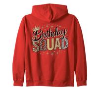 Birthday Squad Imprimé animal Léopard Guépard Zèbre Couronne Crew Sweat à Capuche