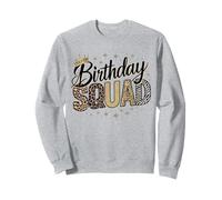 Birthday Squad Imprimé animal Léopard Guépard Zèbre Couronne Crew Sweatshirt