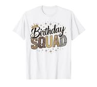 Birthday Squad Imprimé animal Léopard Guépard Zèbre Couronne Crew T-Shirt