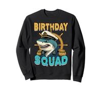 Birthday Squad Shark Beach Summer Cruise Captain Boating Sweatshirt