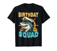 Birthday Squad Shark Beach Summer Cruise Captain Boating T-Shirt