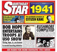 Birthday Star CD - 72nd Birthday Gifts - 1940 Chart Hits CD and 1940 Birthday Card