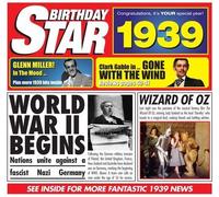 Birthday Star CD - 74th Birthday Gifts - 1938 Chart Hits CD and 1938 Birthday Card