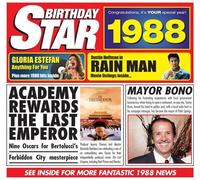 Birthday Star CDs - 1988 Birthday Presents - 1988 Chart Hits CD and 1988 Birthday Card