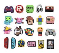 BirthZan Roblx Lot de 20 breloques pour chaussures Roblx en PVC Roblx Shoe, pendentifs Roblx, décoration de chaussures de dessin animé, décorations DIY pour chaussures, pour les fêtes d'adolescents et