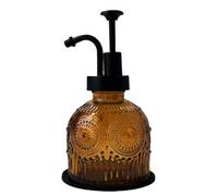 Birugen Distributeur de Savon Vintage pour Salle de Bain, Cuisine en Verre avec Pompe, Style Rustique et Rustique, Jolie Petite décoration Rustique (Marron)