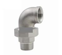BIRXPMOS 1/4" 3/8" 1/2" 3/4" 1" 1-1/4" 1-1/2" 2" BSPT 304 Stainless Steel Elbow Female Male Live Joint Water Gas Oil Water Pipe Fittings(Male to Female,1/4")