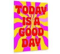 BIRXPMOS Aesthetic Office Decor - Today Is A Day Canvas Painting, Girly Motivational Art for Women's Workspace, Blush Accent Wall for Home Office (Unframed,12x18inch(30x45cm))