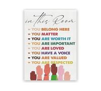 BIRXPMOS Diversity and Inclusion Wall-Art Motivational Watercolor Canvas Print Inspirational Equality Poster for Office Classroom Decor(Unframed,08x12inch(20x30cm))