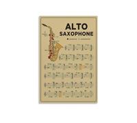 BIRXPMOS Eb Alto Saxophone Fingering Chart Metal Sign Alto Sax Notes And Basic Scales Music Theory Guide For Beginners Musicians Room Decor 8 X 12 in