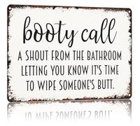 BIRXPMOS Funny Bathroom Sign Ooty Call A Shout From The Bathroom Vintage Tin Sign Humorous Wall-Art for Restroom Home Bar Patio Porch Decor 8 X 12 in