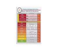 BIRXPMOS Heart Rhythm Educational Metal Wall-Art EKG ECG Reference Chart Vintage Style for Clinic Hospital and Classroom (8 X 12 in)