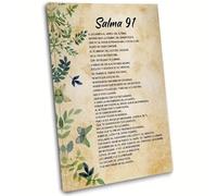 BIRXPMOS Inspirational Psalm 91 Canvas Wall-Art Scripture Quote Print Faith Based Home Decor for Bedroom Living Room(Framed,16x24inch(40x60cm))